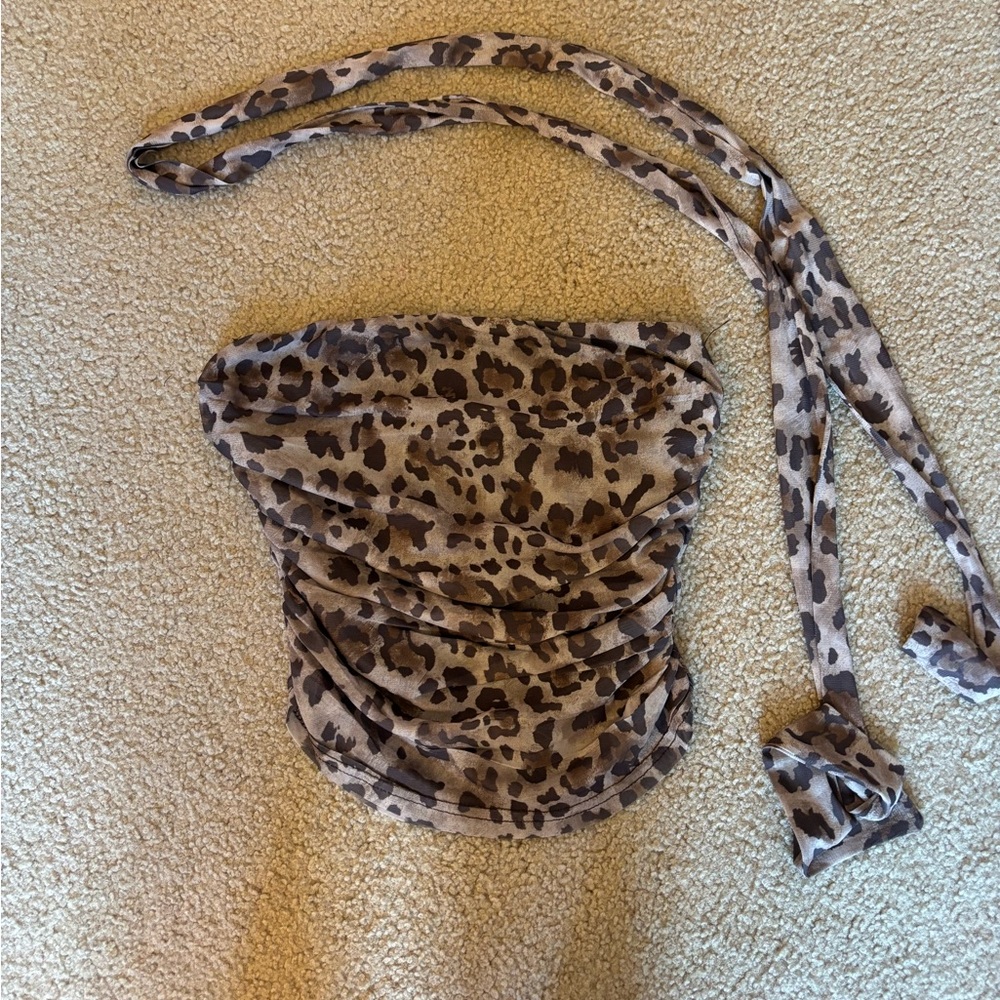 Y2k cheetah tube top
